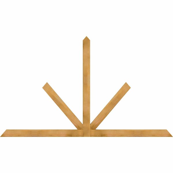 Ekena Millwork Saratoga Rough Sawn Timber Gable Bracket, Western Red Cedar, 96"W x 56"H x 2"D x 4"F, 14/12 Pitch GBW096X56X0204SAR00RWR - main